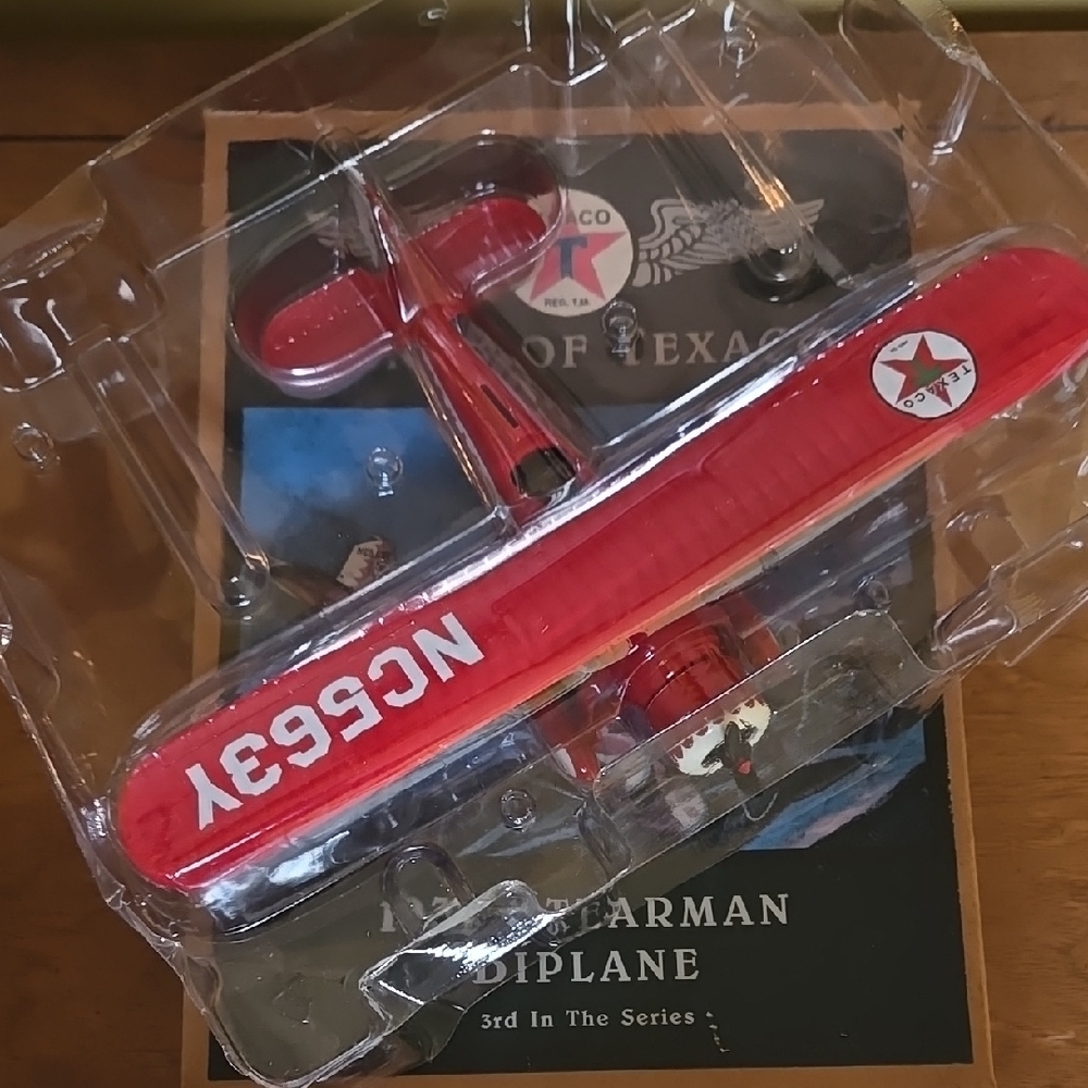 Texaco Red 1931 Stearman Biplane Model